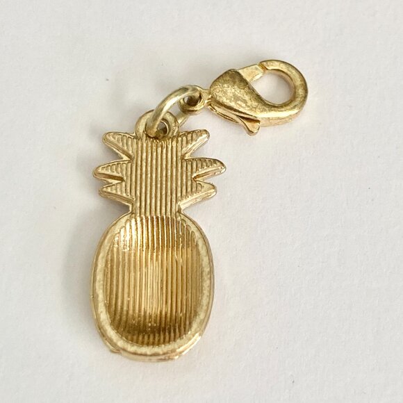Gold Pineapple Charm Clip On Zipper Pull Purse Hawaiian Island Life Plated - Picture 4 of 6